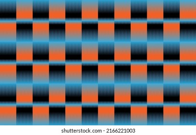 Background Plaid blue, black and orange checkered plaid vector illustration for wallpaper.