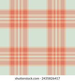 Background plaid seamless of textile check tartan with a texture vector pattern fabric in light and dark salmon colors.