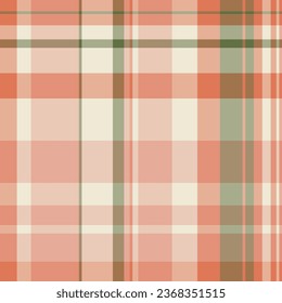 Background plaid seamless of textile pattern check with a vector texture tartan fabric in light and red colors.