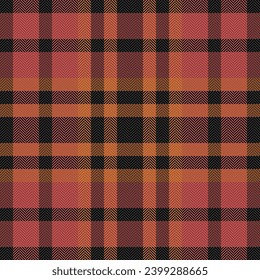 Background plaid tartan of seamless textile texture with a pattern fabric vector check in red and grey colors.
