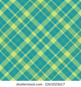 Background plaid tartan. Textile vector fabric. Seamless pattern texture check in turquoise and green colors.