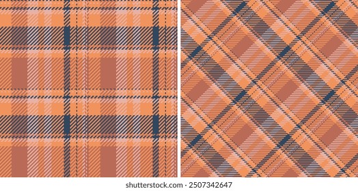 Background plaid texture of pattern check textile with a seamless tartan vector fabric. Set in halloween colours for chic home decor ideas.