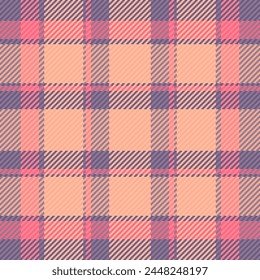 Textura de cuadros de fondo de tela escocesa de Vector con un patrón de cuadros sin costuras en colores naranja y pastel.
