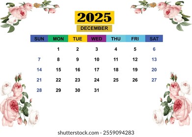 The background of a plain 3d calendar illustration for 2025