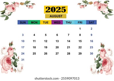 The background of a plain 3d calendar illustration for 2025