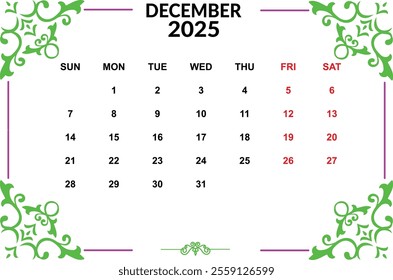 The background of a plain 3d calendar illustration for 2025