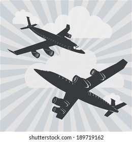 background with plane silhouettes