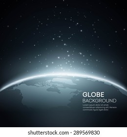 Background with Planet Earth Globe. Vector Illustration EPS 10