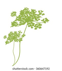 background with plant green silhouette