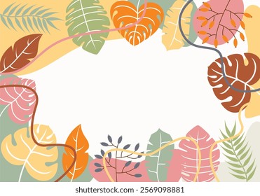 background with plants and leaves background for greeting card