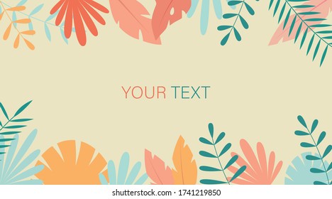 Background with plants and leaves vector illustration - Shutterstock ID 1741219850
