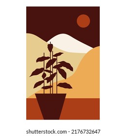 Background of plants mid century style 