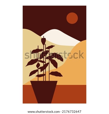 Background of plants mid century style 