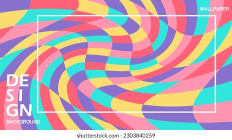 Background playful color abstract design. Wallpaper vector illustration. funky  rainbow style.