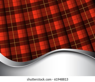 Background with pleated Wallace tartan