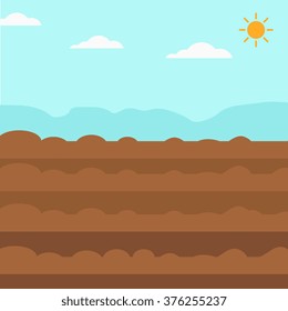 Background of plowed agricultural field.