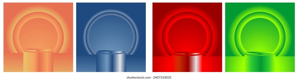 Background with podium for presentations, Products, Vector illustration