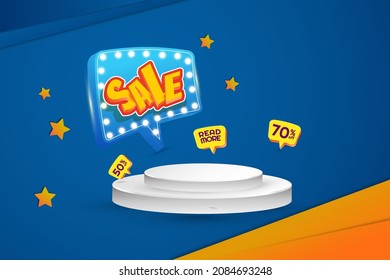 background with podium and SALE writing for various needs.