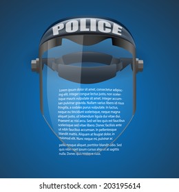 Background of Police protect mask Vector Illustration. Goggles glass symbol of defense. Isolated on white background.