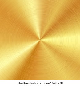 Background and polished  brushed gold surface  Vector illustration