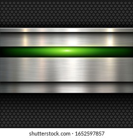 Background, polished metal texture with holes pattern textured backdrop, vector illustration.