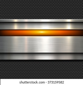 Background, polished metal texture with holes pattern textured backdrop, vector illustration.