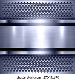 Background, polished metal texture, metallic vector illustration.