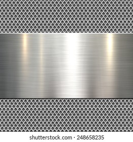 Background, polished metal texture, vector.