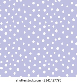 Background polka dot. Spotted seamless pattern. Random dots, circles, stains, spots. Design for fabric, fun cute kids print. Irregular random abstract vector texture. Repeating graphic backdrop