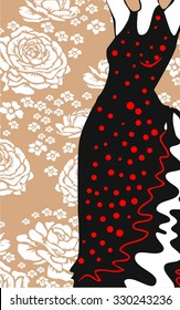 background with polka-dot dress