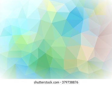 background polygon from triangles different colors with light corner green