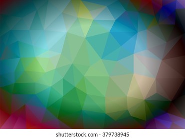 background polygon from triangles different colors with dark corner