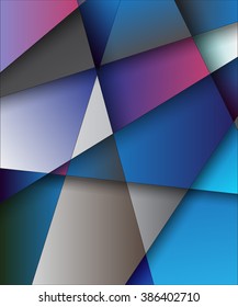 background of the polygons in blue, pink and grey colors