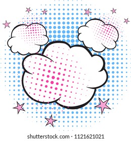Background pop art with stars. Vector illustration