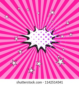 Background pop art with stars. Vector illustration


