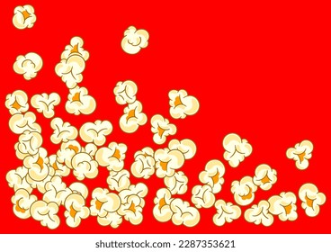 Fondo con palomitas de maíz. Imagen de la comida de picoteo al estilo de las caricaturas.