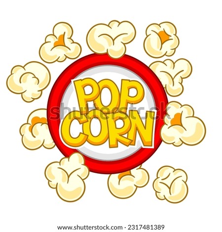 Background with popcorn. Image of snack food in cartoon style.