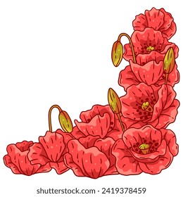 Background with poppies. Beautiful decorative plants.