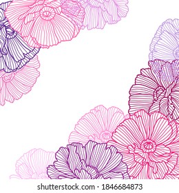 Background with poppies. Beautiful decorative stylized summer flowers.
