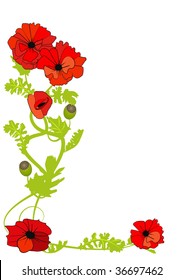 Background with poppies and free space for your text.