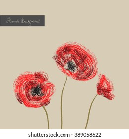 background of poppies.card 