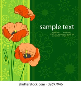 background with poppy flowers