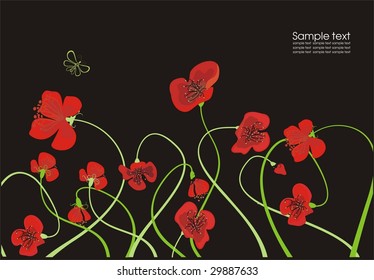 background with poppys