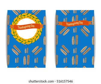 Background postcards Thanksgiving Day. Turkey feathers. Bright texture. Vector illustration.