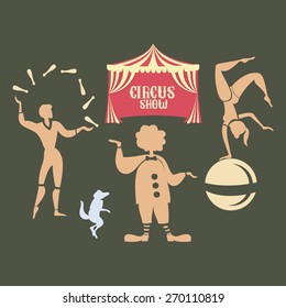 Background of the poster of circus in design execution. Vector Illustration