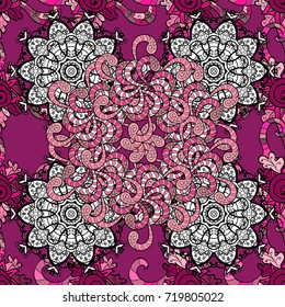 Background for poster or cover. Figure for textiles. Seamless pattern with leaves. Cute elegant flowers Vector illustration. Decorative floral elements for invitation and postcard design.