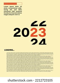Background Poster glücklich neues Jahr 2023. Konzept der Feiern und des neuen Jahres.