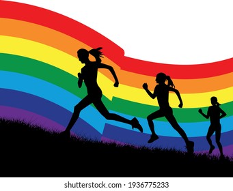 Background for the poster. LGBT community competitions. The symbol of equality and struggle. Equality in all sports.