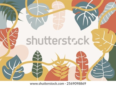 Background for posters, banners, greeting cards with leaves and plants
