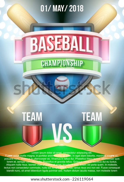Background for posters baseball stadium\
game announcement. Editable Vector\
Illustration.